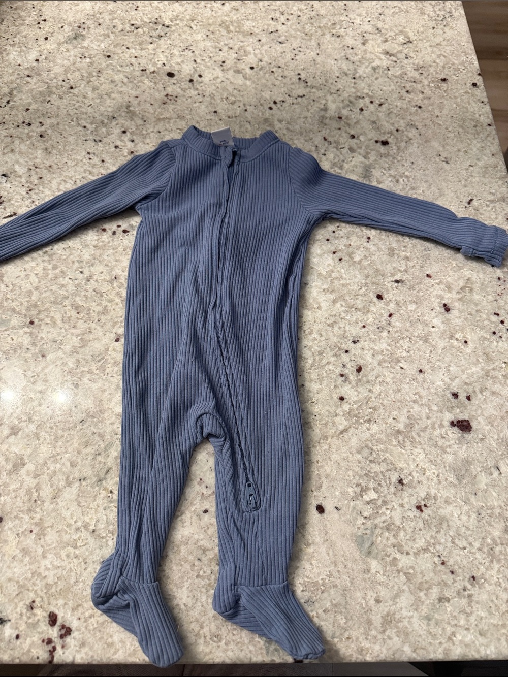 Old Navy Ribbed Slate Blue Footed One-Piece Pajama